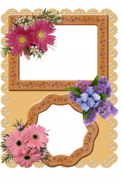 Cool-Lacy-Border-Double-Photo-Frame-with-Flower-Decorations | FRAMES ...