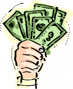 Hand Holds Fistful of Dollar Bills - Vector Image