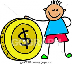 Stock Illustration - Money kid. Clipart Drawing gg4006216 ...