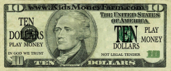 Printable Play Money 10 Dollar Bills | Play money | Play ...