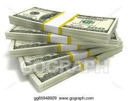 Clipart - Stacks of hundred dollar bills. Stock Illustration ...