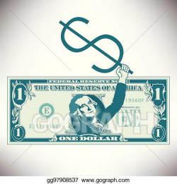 Vector Art - Simplified and stylized dollar bill with george ...