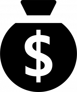 Money Bag Of Black Circular Shape With Dollars Sign Svg Png Icon ...