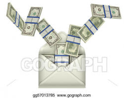 Clipart - Earnings and money transfer - dollars in envelope ...