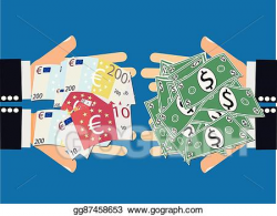 Vector Illustration - Euro dollar currency exchange. Stock ...