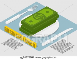 Clip Art Vector - Business lunch infographics on food costs ...