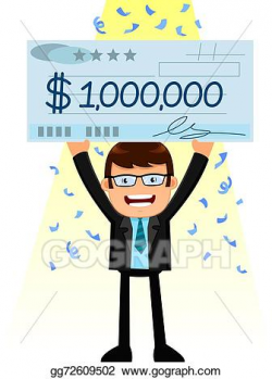 EPS Vector - Man with a big check. Stock Clipart ...