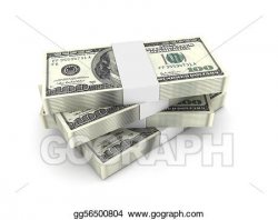 Stock Illustration - Stack of 100 dollar bills. Clipart ...