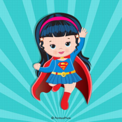 Super girl clipart Super baby clipart Superhero baby girl ...