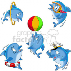 dallas the cartoon dolphin image set clipart. Royalty-free clipart # 397806