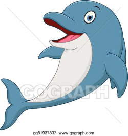 Vector Art - Happy dolphin cartoon . Clipart Drawing ...
