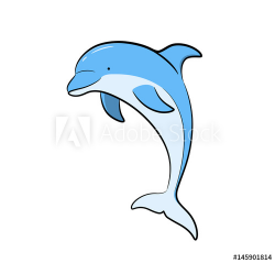 Dolphin Vector Cartoon, a hand drawn vector cartoon ...