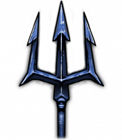 The trident represents Poseidon because it is blue like the color of ...