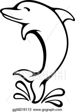 Clip Art Vector - Dolphin icon. Stock EPS gg58216113 - GoGraph