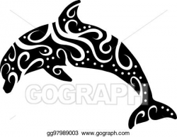EPS Vector - Tribal dolphin. Stock Clipart Illustration ...