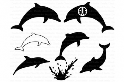 Dolphins SVG, Dolphin Monogram, Dolphin SVG files for ...