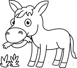 Grass black and white animals clipart donkey eating grass ...