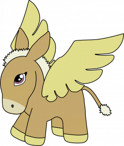 Clipart - Brown and gold donkey pegasus