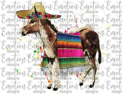 Fiesta Donkey PNG, instant download, Sublimation Graphics ...