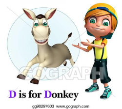 Stock Illustration - Kid boy pointing donkey. Clipart ...