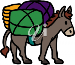 Royalty Free Clipart Image of a Donkey With a Load #493660 ...