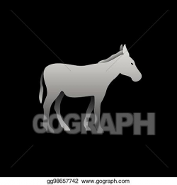 Vector Art - Silhouette of a gray donkey standing. Clipart ...