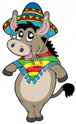 Dancing Mexican donkey stock vector