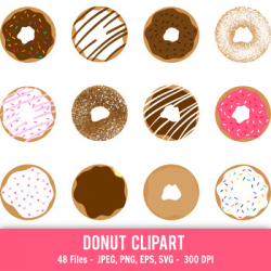 Donut clipart, Doughnut clipart, Printable donuts, Cute donut ...