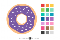 Donut Clipart by Emily Peterson Studio | TheHungryJPEG.com