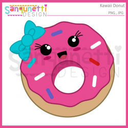 Kawaii Donut Clipart, Kawaii Doughnut clipart, donut clipart ...