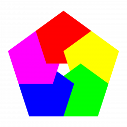Clipart - pentagon donut 5 colors