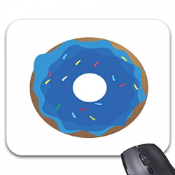 Amazon.com : Donut Clipart Blue Mouse Pad Trendy Office Desk ...