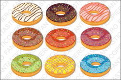 Donuts Clip Art Doughnuts clipart JPG files and PNG files.