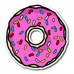 PINK FROSTED DONUT WITH SPRINKLES Vinyl Die Cut Sticker – J & S Graphics