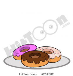 Donut Clipart #231582: Plate of Donuts by Hit Toon