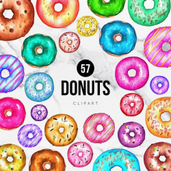 57 Handpainted Rainbow Donut Clipart, Donuts Sprinkles PNG ...
