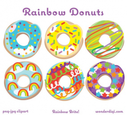 Rainbow Clipart - Donuts Clip Art -Rainbow Donuts Clipart - Donut Clipart  Illustration