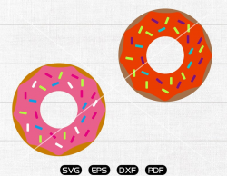 Sprinkle Donut Doughnut SVG, Donut Clipart, cricut, silhouette cut files  commercial use