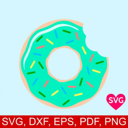 Half Eaten Donut SVG file for Cricut and Silhouette, Donut ...