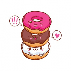 Amazon.com: Cute Stack of Smiling Donuts - Vinyl Decal for ...