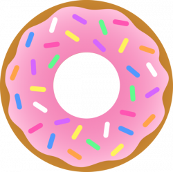 Strawberry Donut With Sprinkles - Free Clip Art