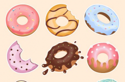 Cute Donuts Clipart Set ~ Illustrations ~ Creative Market