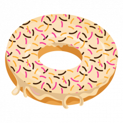 Vanilla doughnut with sprinkles - Transparent PNG & SVG vector