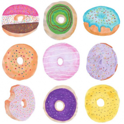 Watercolor donuts, doughnuts clipart, donut clip art ...