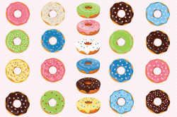 Donuts clipart, Donuts graphics by Prem | Design Bundles