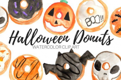 Halloween Donuts Clip Art by Writelovely on @creativemarket ...
