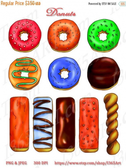 50% OFF Sale Donut Clipart Donut Clip art Doughnut by ...