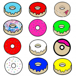 Donut Clip Art, Party Clip Art, Breakfast Clip Art, Dessert Clip Art,  Commercial Use, PNG, JPEG