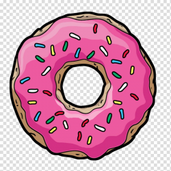 Brown doughnut with sprinkles illustration, Donuts Homer ...