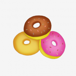 Three Delicious Donuts, Donuts, Desserts, Snacks PNG ...